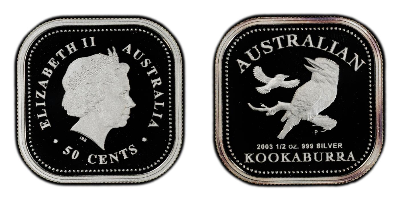 PThappally收藏第54次拍卖，英联邦地区硬币纸币 澳大利亚  2003 年  50 分  15.568g 银币  PCGS PR69DCAM