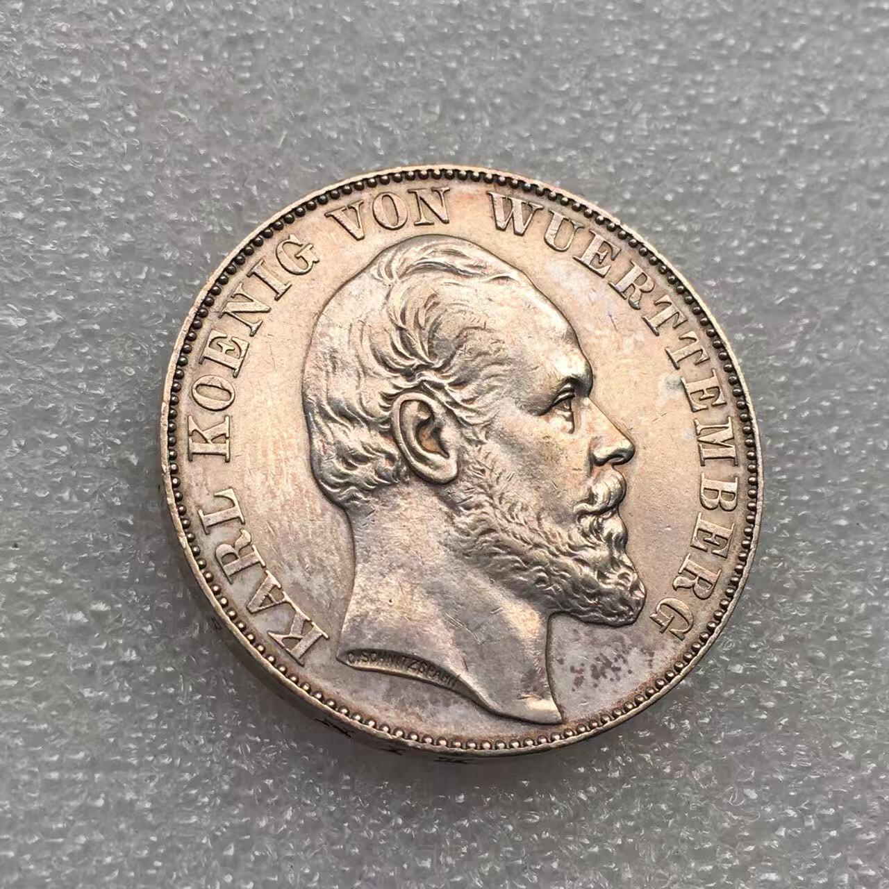 世界钱币专场拍卖 每周二开拍 1871年德国符腾堡普法战争胜利1泰勒银币