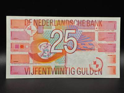 【淘币小摊】限时拍第八百拍  纸币场  满百包邮可预留两周  周一统一发货  - 荷兰1989年25盾