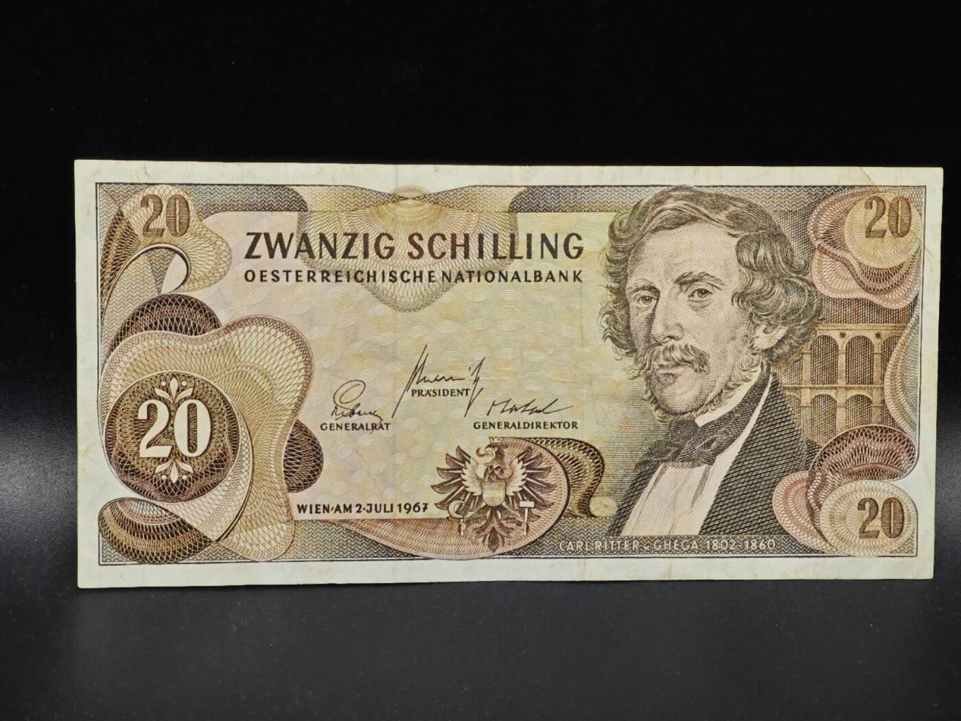 【淘币小摊】限时拍第八百拍  纸币场  满百包邮可预留两周  周一统一发货  奥地利1967年20先令