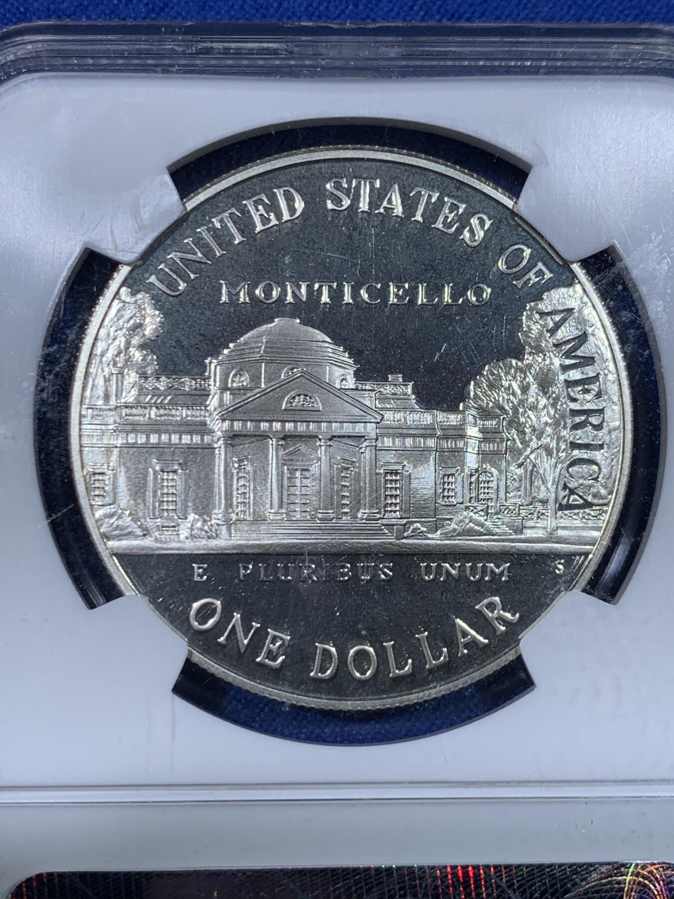 《竞宝斋》第438场 周日，周一，周二 3场连拍 （全场包邮） NGC PF69UC 美国1993年前总统杰弗逊及故居精制纪念银币