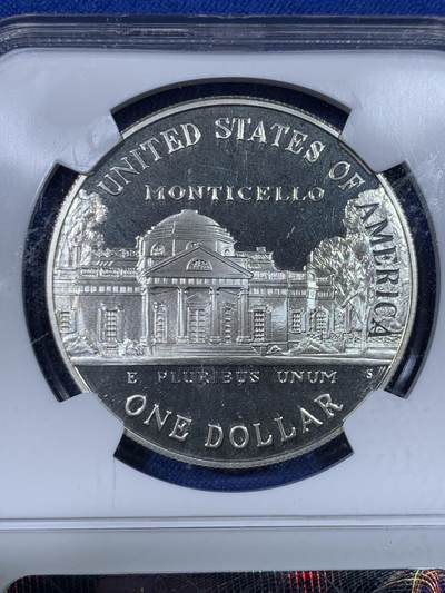 《竞宝斋》第438场 周日，周一，周二 3场连拍 （全场包邮） NGC PF69UC 美国1993年前总统杰弗逊及故居精制纪念银币