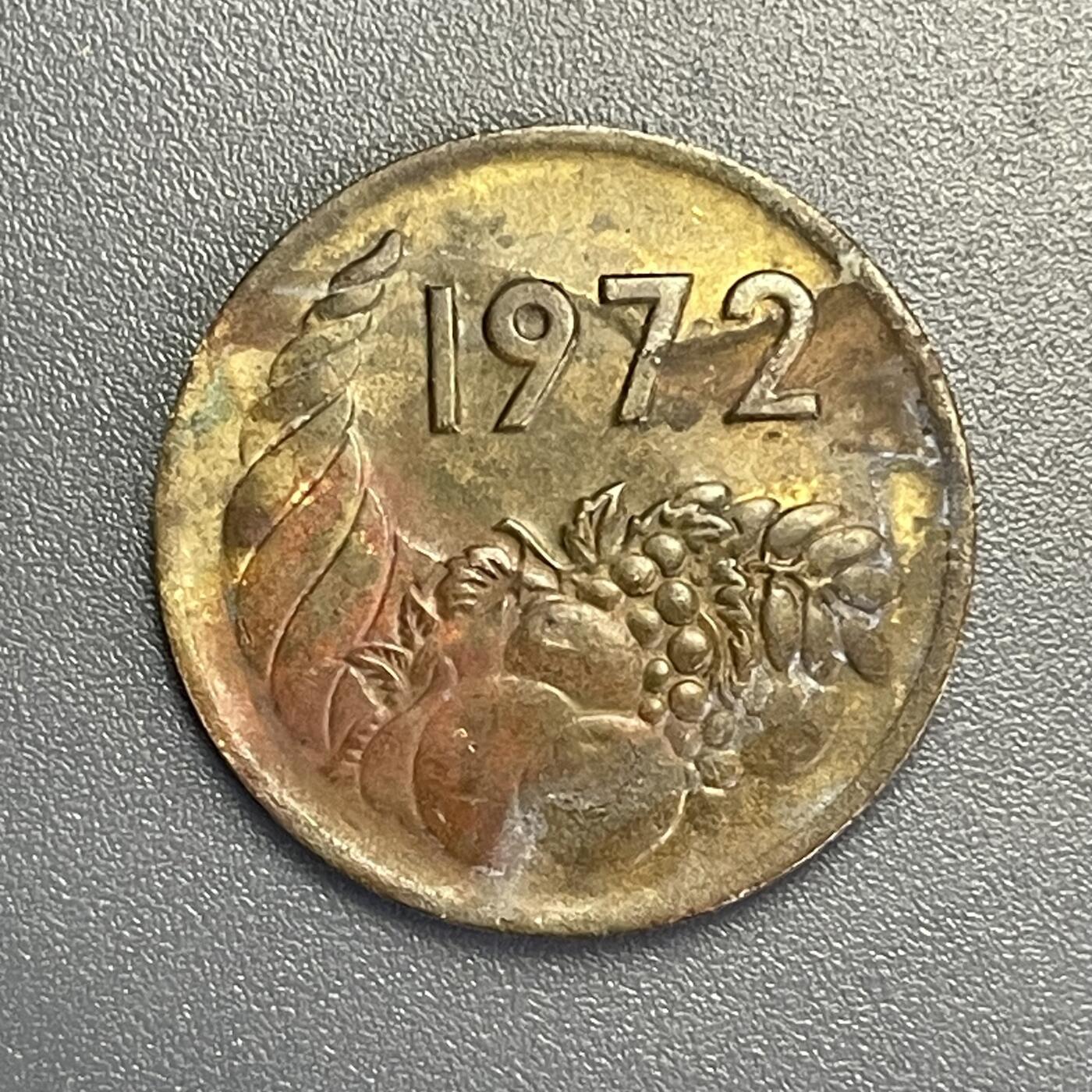 回流1115 阿尔及利亚1972年20分FAO纪念币 丰饶角+水果