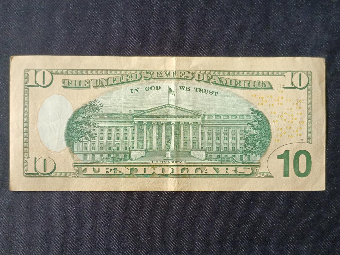 【游宝拍卖】乙巳蛇年87期 佣金1+6% 美国-10美元【SERIES-2013 流通好品VF】