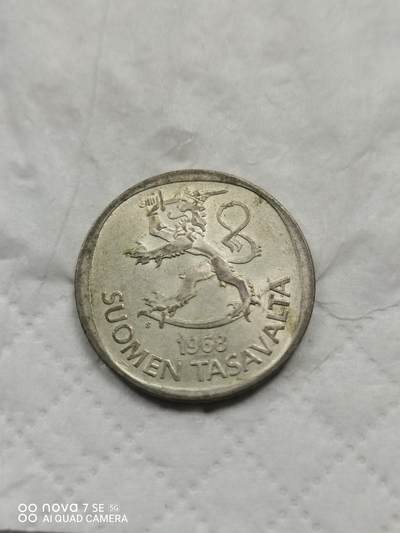 外国钱币 - 68年芬兰1马克