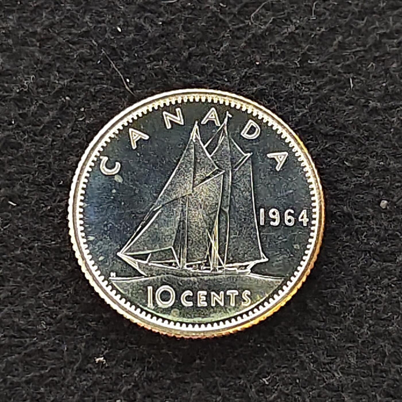 【全场包邮】纯粹捡漏拍478场（免费代拍第15场） 加拿大1964年10分银币