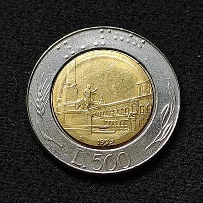 【全场包邮】纯粹捡漏拍478场（免费代拍第15场） - 意大利1992年500里拉双色币