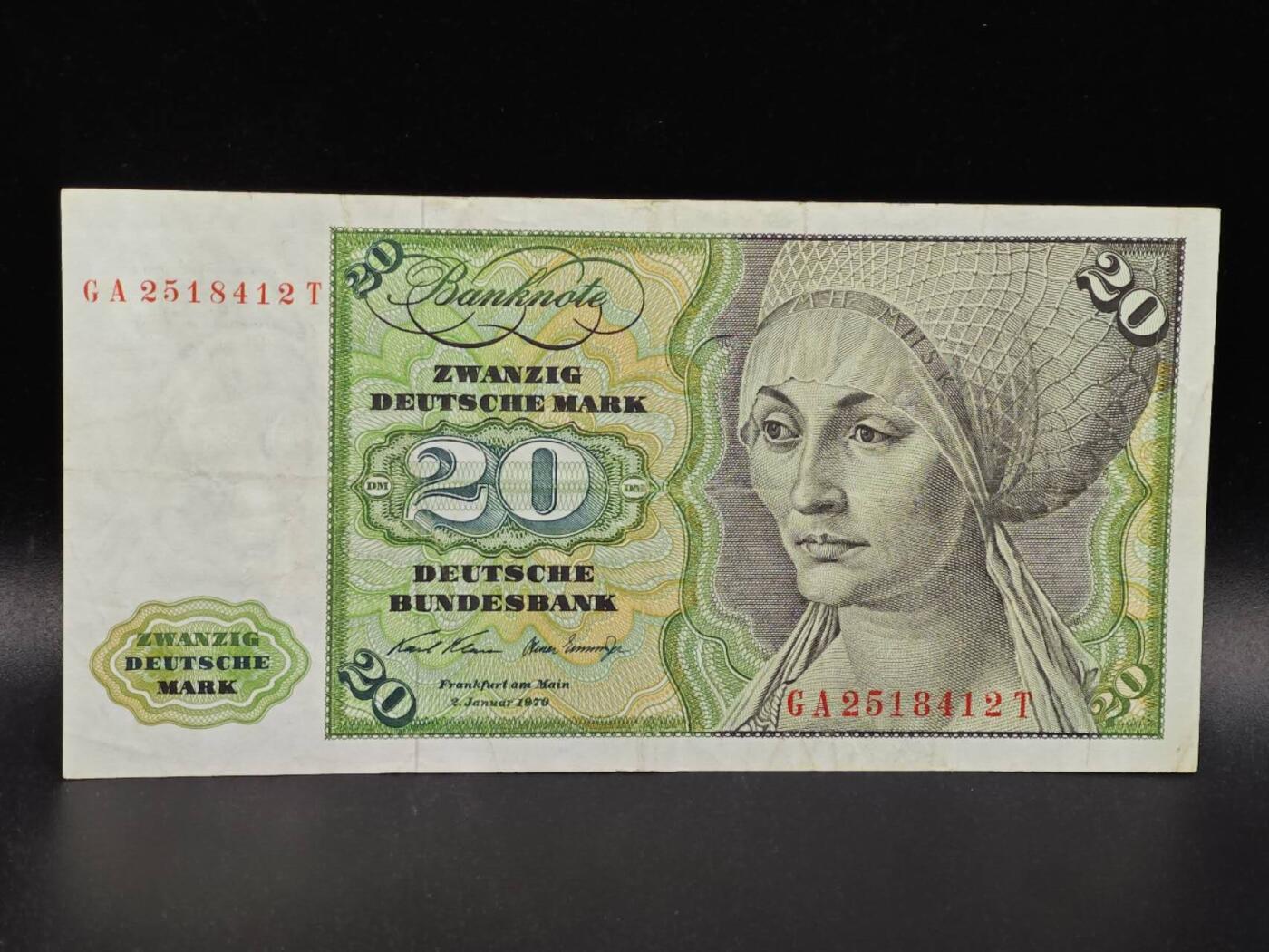 【淘币小摊】限时拍第八百拍  纸币场  满百包邮可预留两周  周一统一发货  德国1970年20马克