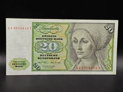 【淘币小摊】限时拍第八百拍  纸币场  满百包邮可预留两周  周一统一发货  - 德国1970年20马克