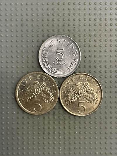 2025年第118场各国散币拍卖（总第118场） - 新加坡5分3枚不同