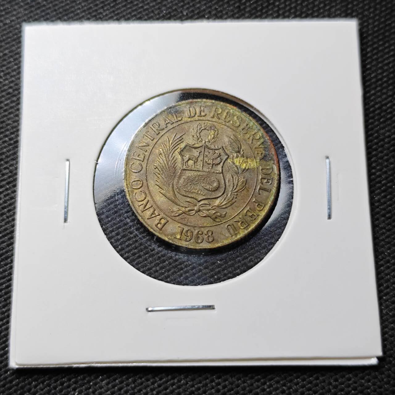 KK钱币收藏小铺  第372场  2月预留时间 周末发货  1968秘鲁1/2索尔铜币