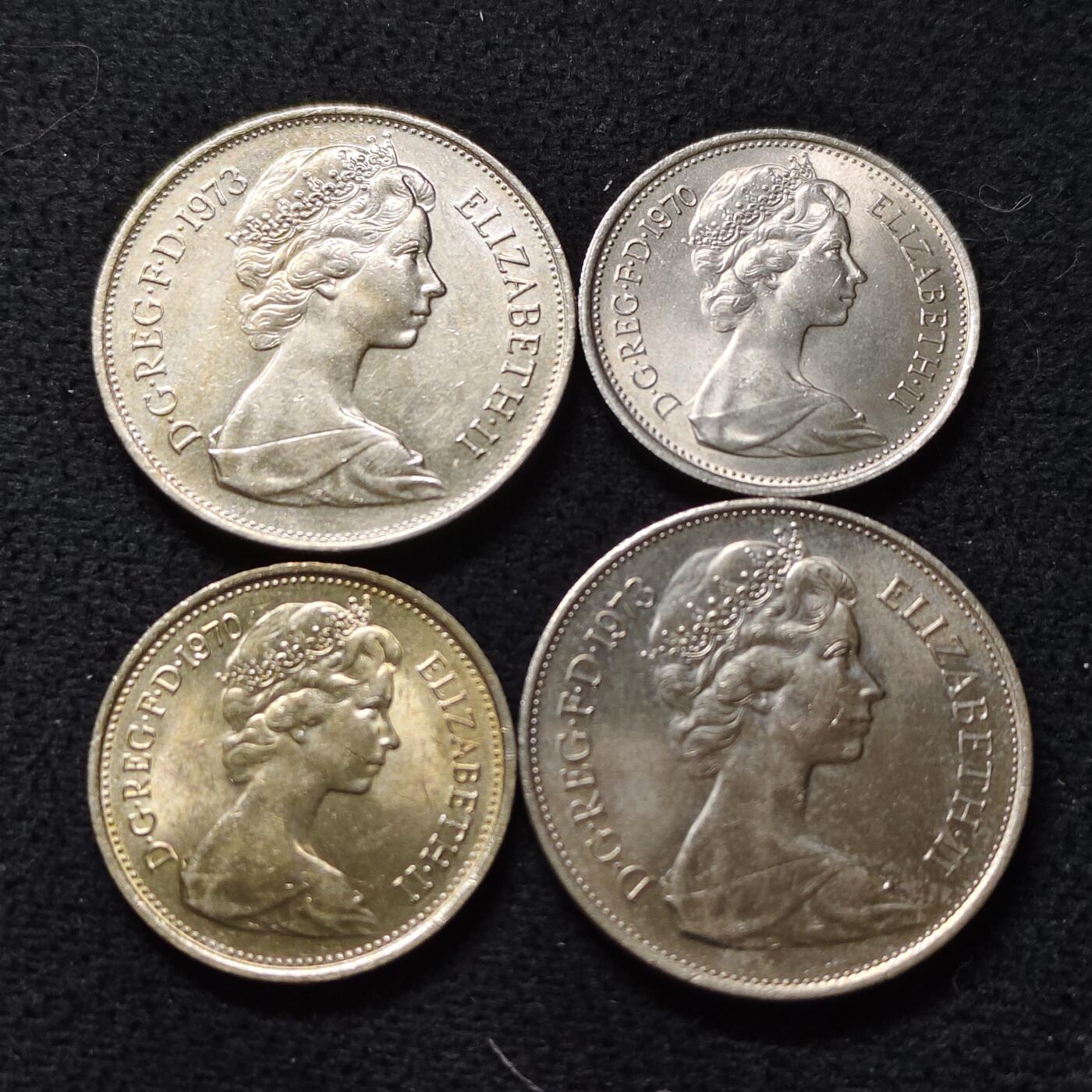 【全场包邮】纯粹捡漏拍478场（免费代拍第15场） 英国70年代各年份散币4枚一组