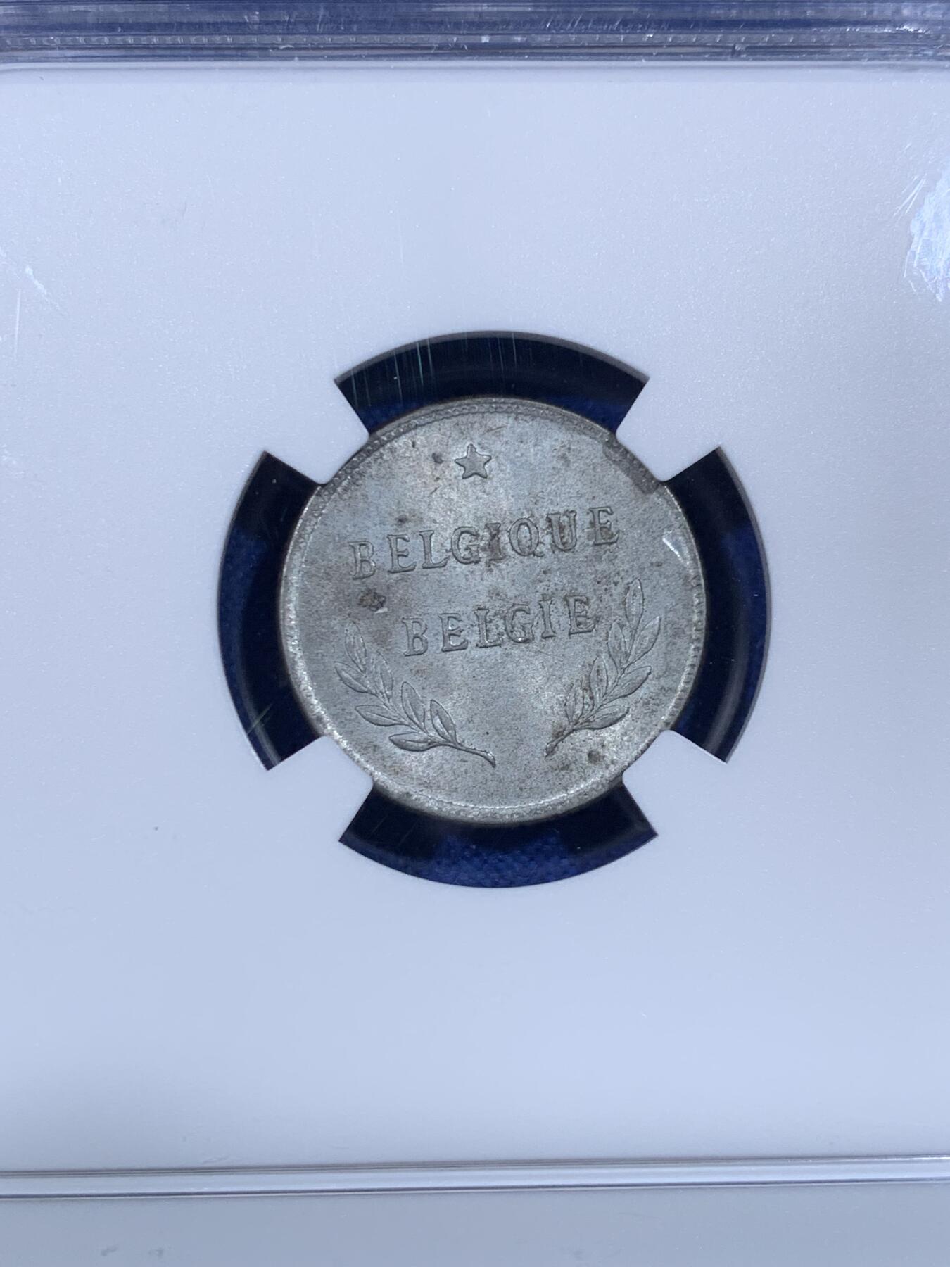 《竞宝斋》第438场 周日，周一，周二 3场连拍 （全场包邮） NGC MS62 比利时 1944年 2法郎 锌币 二战小面值易氧化金属 好品存世有限