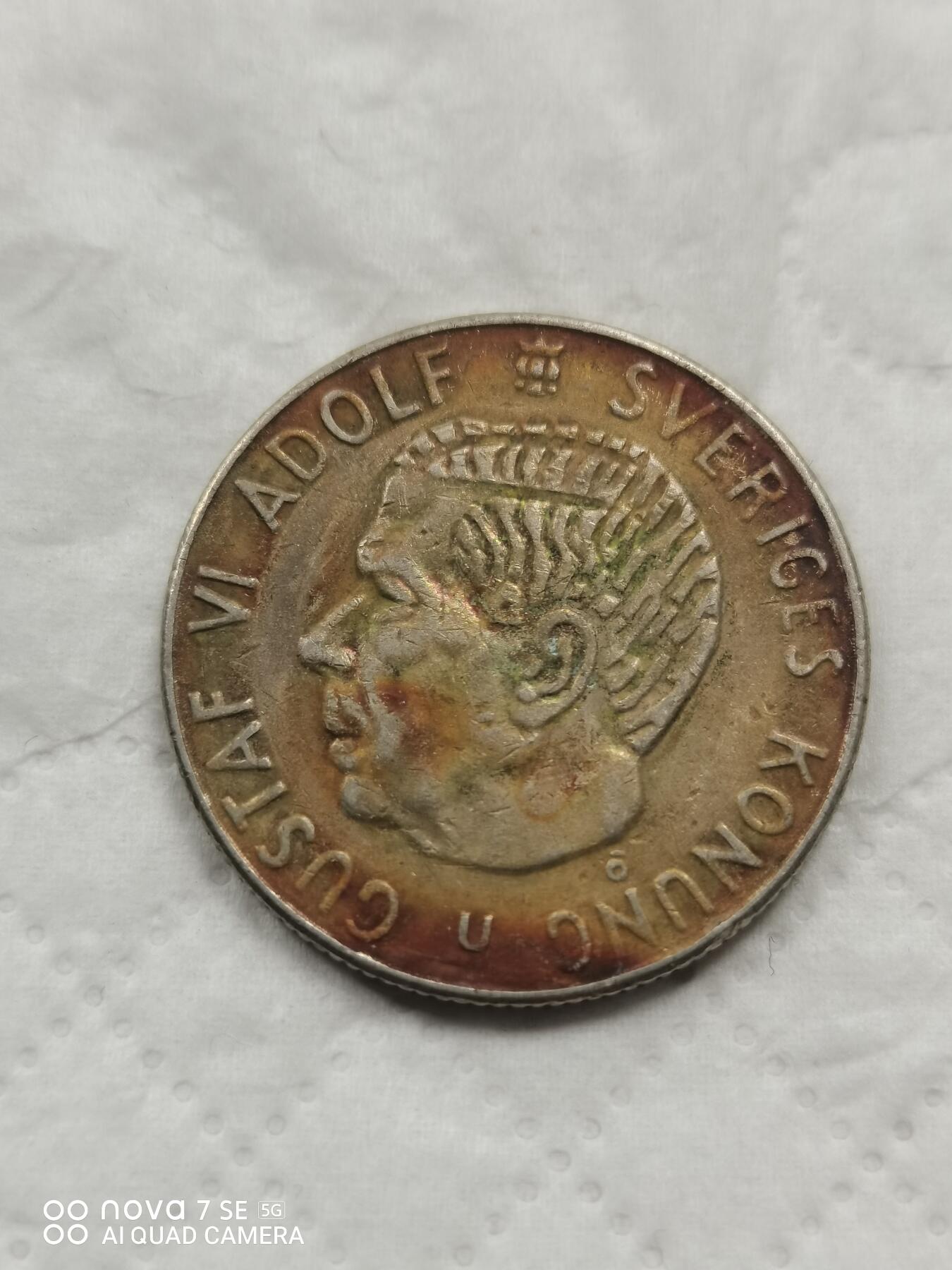 外国钱币 72年瑞典1克郎