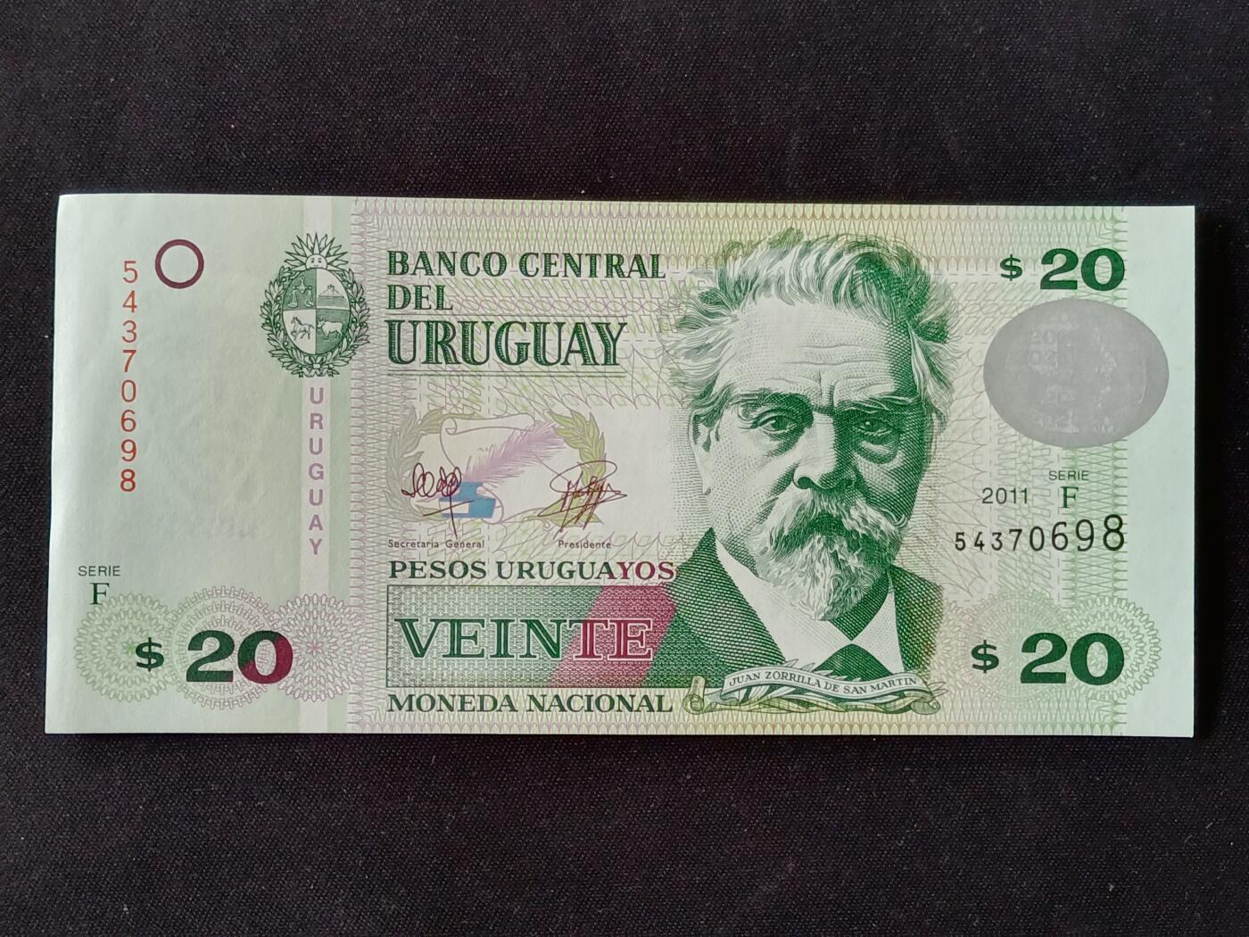 【游宝拍卖】乙巳蛇年87期 佣金1+6% 乌拉圭-20比索【全新UNC-】