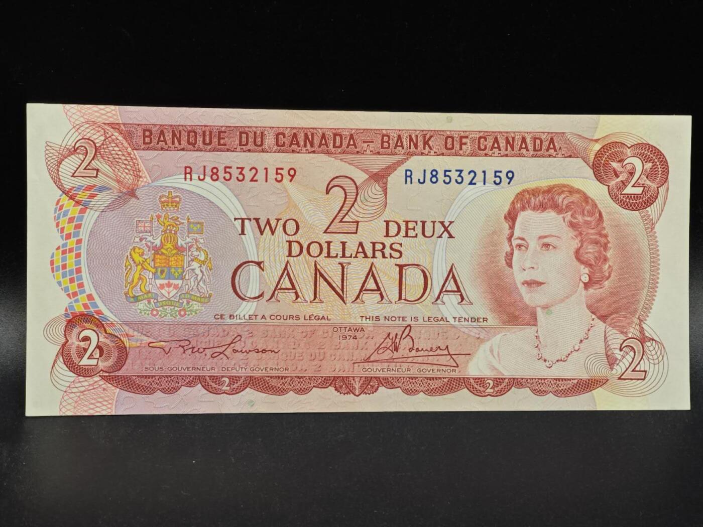 【淘币小摊】限时拍第八百拍  纸币场  满百包邮可预留两周  周一统一发货  加拿大1974年2元