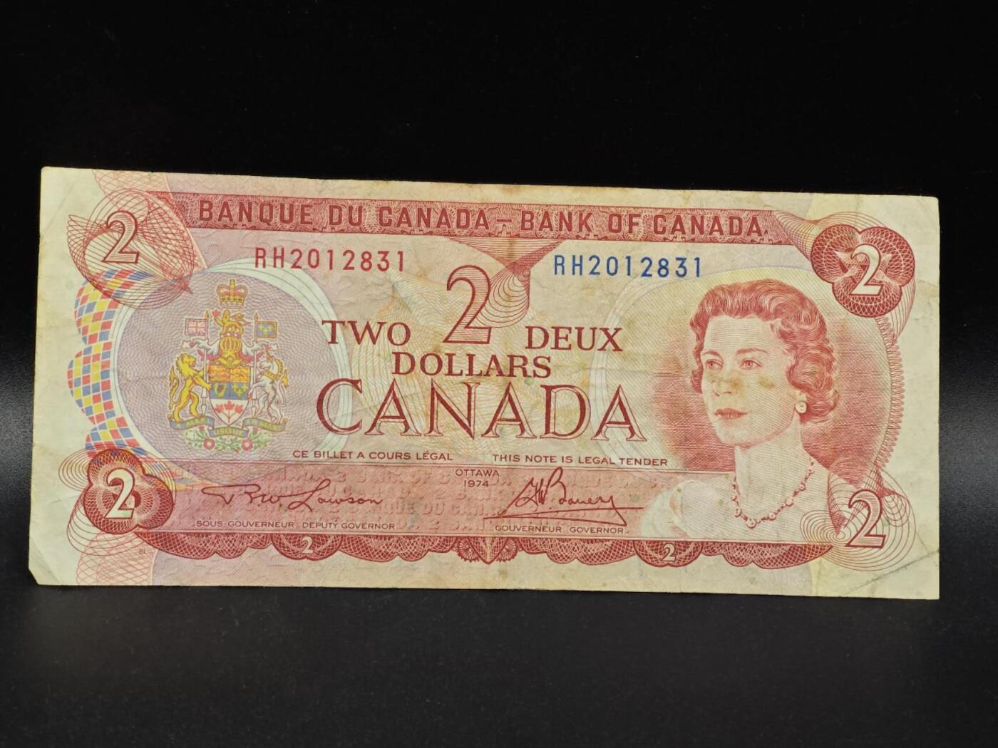 【淘币小摊】限时拍第八百拍  纸币场  满百包邮可预留两周  周一统一发货  加拿大1974年2元