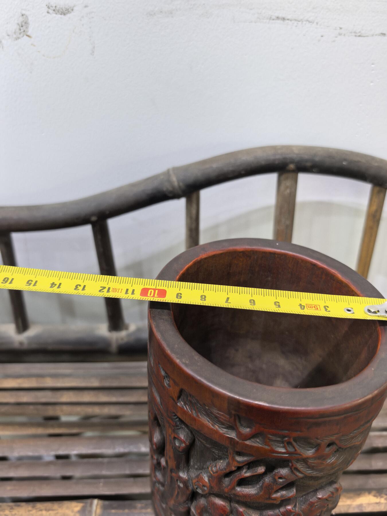 兰馨堂古玩杂项专场 竹雕——《太白醉酒》笔筒 