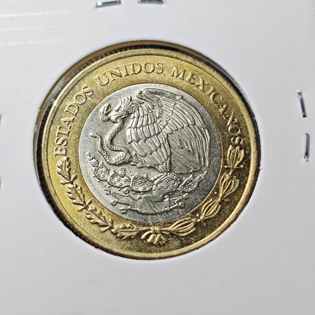 KK钱币收藏小铺  第372场  2月预留时间 周末发货  2023墨西哥10比索双色币 好品