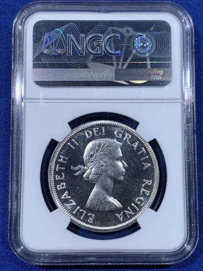 《竞宝斋》第438场 周日，周一，周二 3场连拍 （全场包邮） NGC PL66 加拿大1963年小伊1元划船大银币，飘带青年头像伊伊，年轻头像的关门年份，比中年版少见太多。品相极佳，PL状态超群