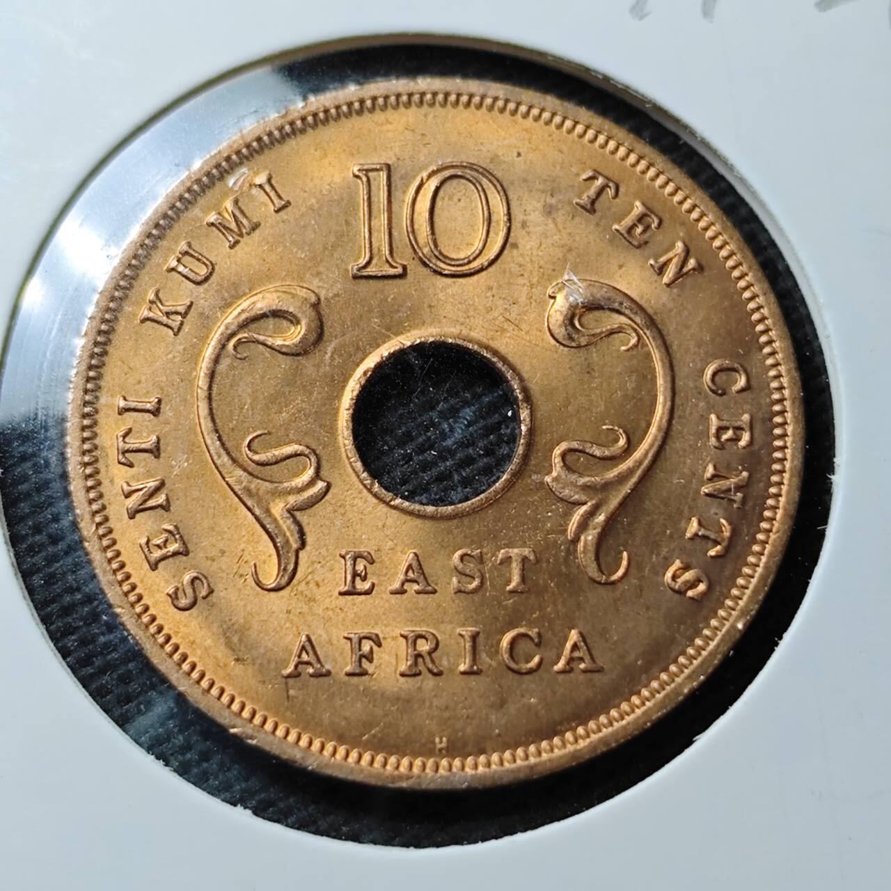 KK钱币收藏小铺  第371场  2月预留时间 周末发货  1964英属东非10分 好品铜币