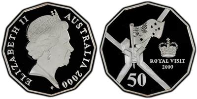PThappally收藏第54次拍卖，英联邦地区硬币纸币 -  澳大利亚 2000 50分  15.55 g 银币 PCGS PR67DCAM