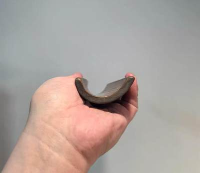 老竹雕书卷式臂搁诗文梅花臂搁镇纸摆件 