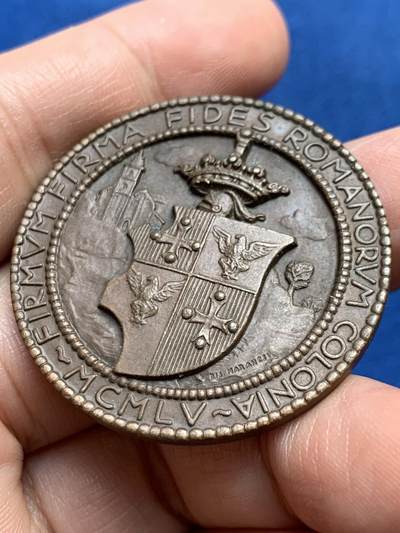 《竞宝斋》第438场 周日，周一，周二 3场连拍 （全场包邮） 意大利工业与职业教育纪念章 24.35克 40mm