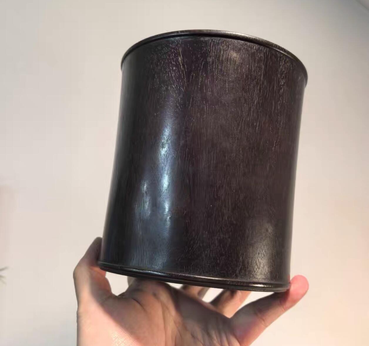 兰馨堂古玩杂项专场 紫檀木雕诗文笔筒  