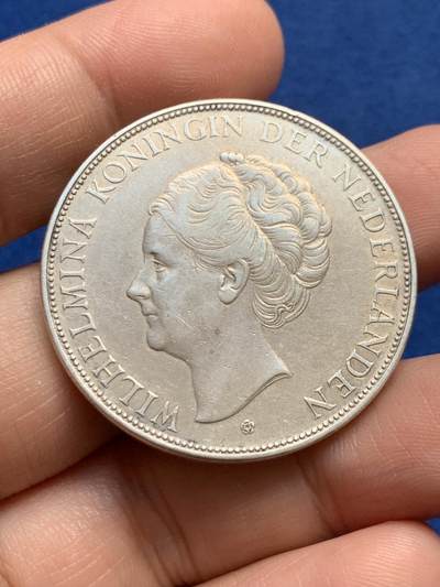 《竞宝斋》第438场 周日，周一，周二 3场连拍 （全场包邮） - 荷兰1937年威廉敏娜女王2.5盾大银币