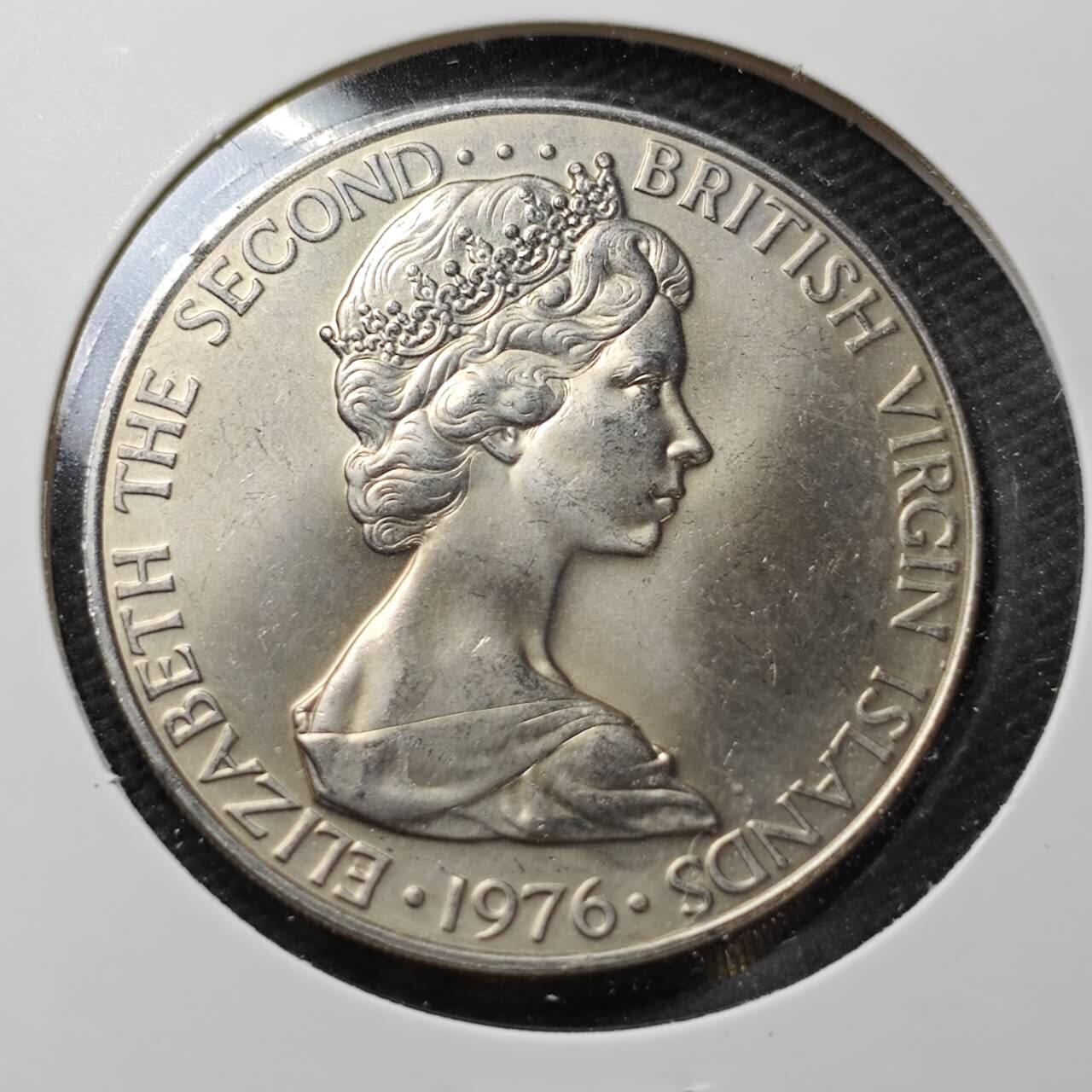 KK钱币收藏小铺  第372场  2月预留时间 周末发货  1976英属维尔京群岛50分 好品精制