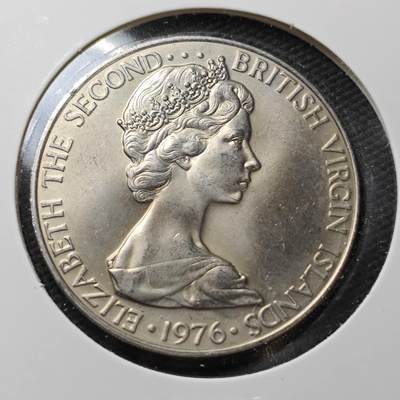 KK钱币收藏小铺  第372场  2月预留时间 周末发货 -  1976英属维尔京群岛50分 好品精制