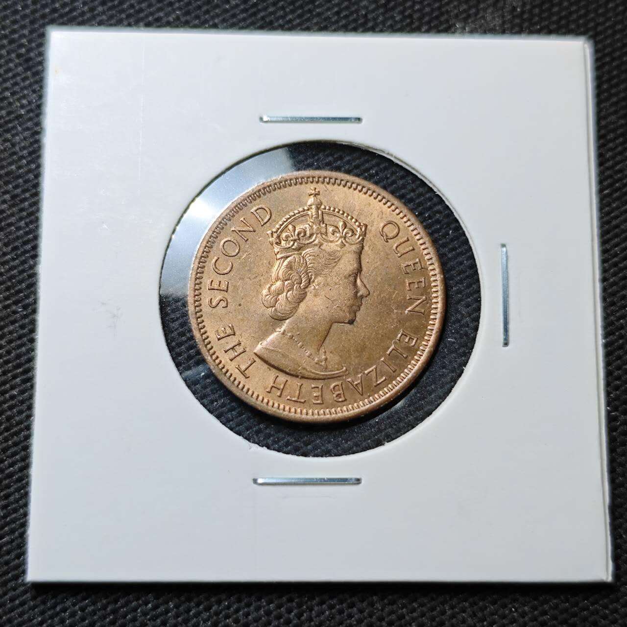 KK钱币收藏小铺  第371场  2月预留时间 周末发货  1969英属毛里求斯2分铜币 好品