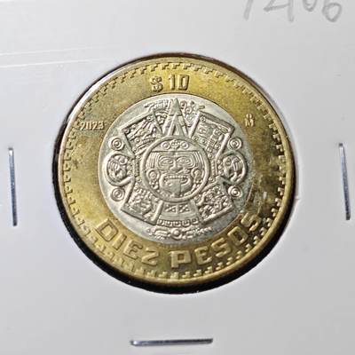 KK钱币收藏小铺  第372场  2月预留时间 周末发货 -  2023墨西哥10比索双色币 好品