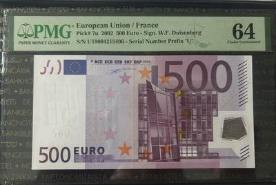 【礼羽收藏】🌏世界钱币拍卖第112期 - 2002版一签500欧元