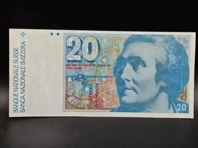 【淘币小摊】限时拍第八百拍  纸币场  满百包邮可预留两周  周一统一发货  - 瑞士20法郎