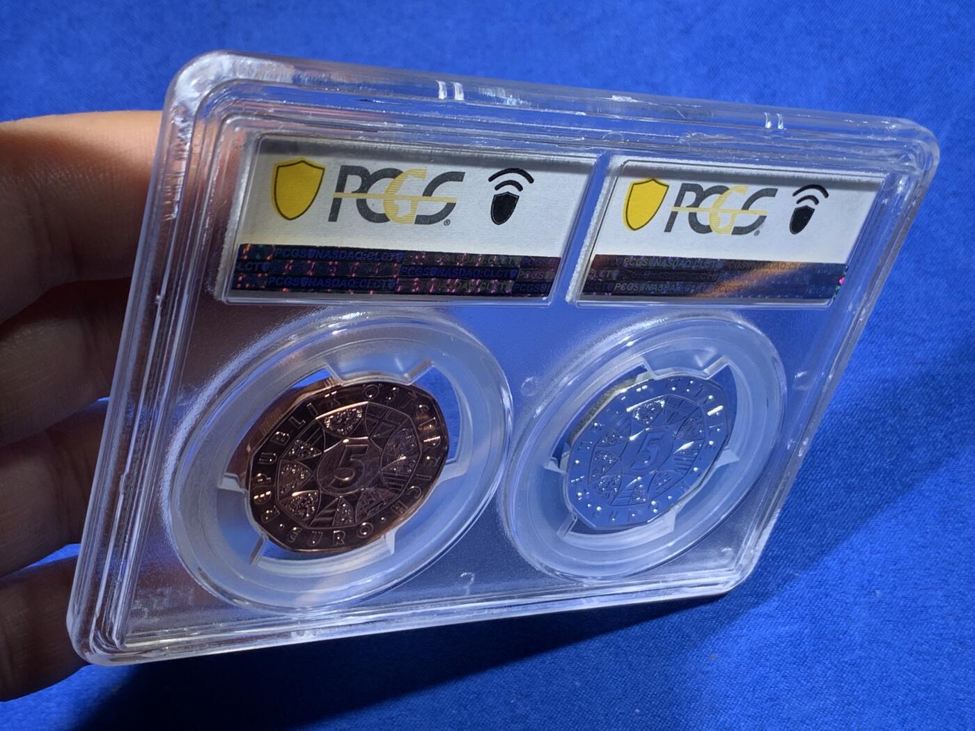 《竞宝斋》第438场 周日，周一，周二 3场连拍 （全场包邮） 少见 奥地利2022年复活节系列-我就是我5欧元银铜非流通币套 8.41克925银 PCGS MS70（冠军分） 铜币 PCGS MS69RD 首期 细节见图