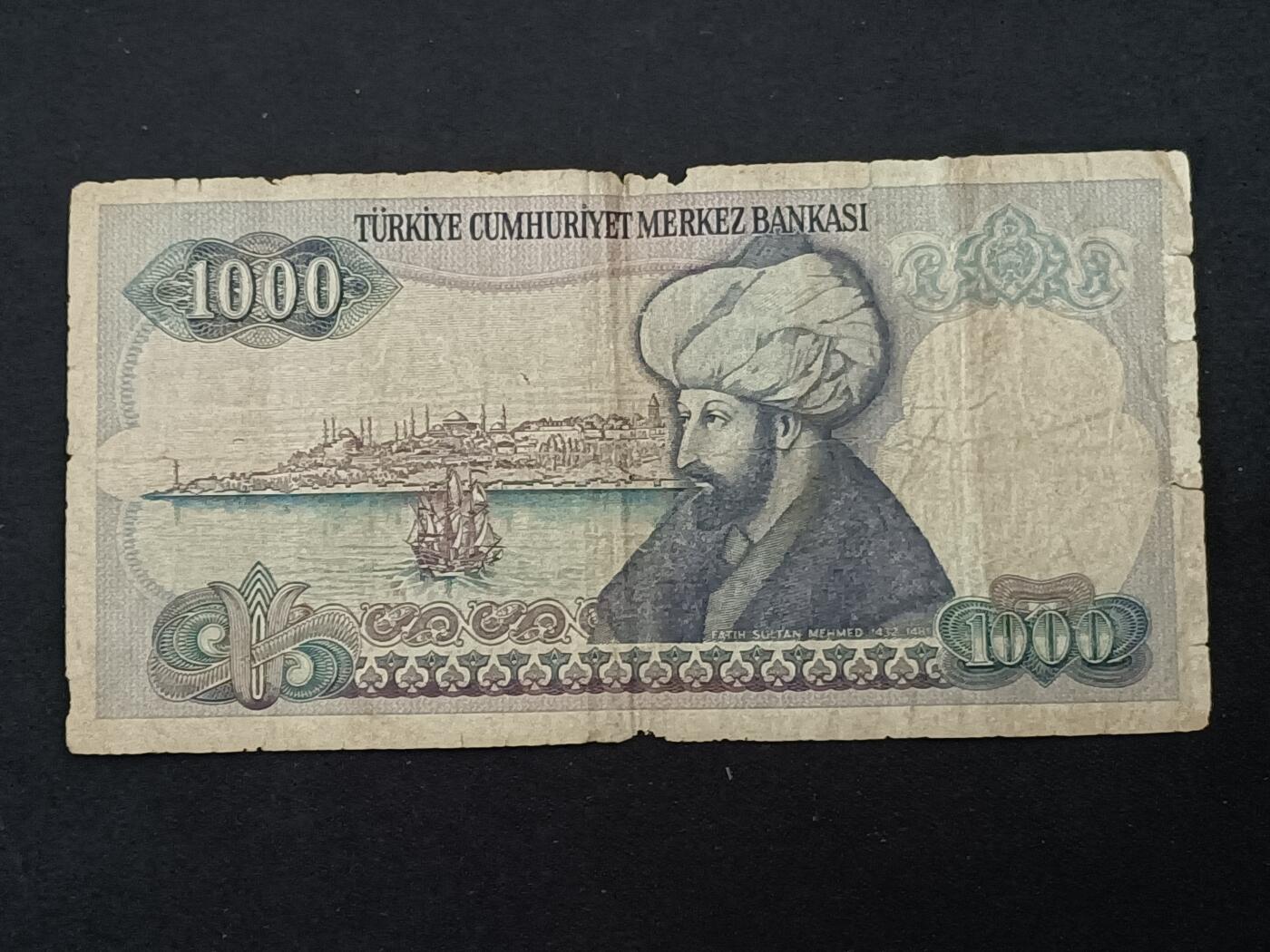 【游宝拍卖】乙巳蛇年87期 佣金1+6% 土耳其-1000里拉【1970年 战损品相】