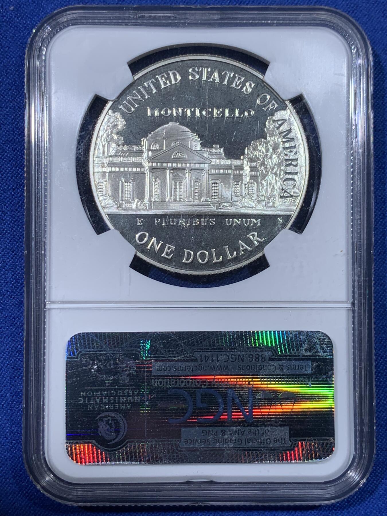 《竞宝斋》第438场 周日，周一，周二 3场连拍 （全场包邮） NGC PF69UC 美国1993年前总统杰弗逊及故居精制纪念银币