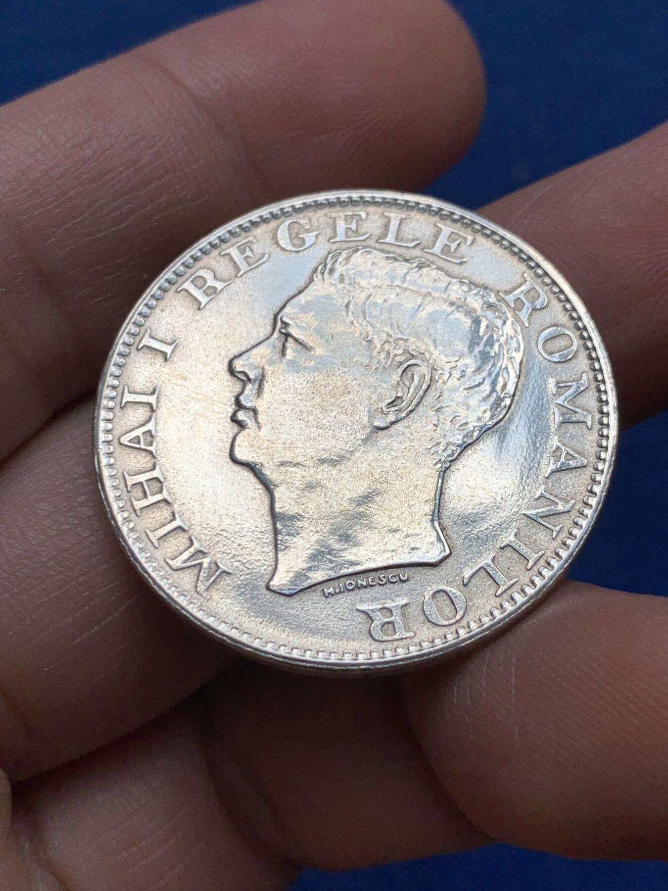 《竞宝斋》第438场 周日，周一，周二 3场连拍 （全场包邮） 罗马尼亚 1944年 米哈伊一世 500列伊 银币