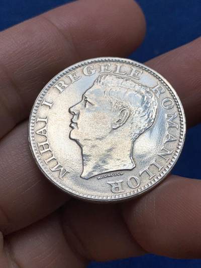 《竞宝斋》第438场 周日，周一，周二 3场连拍 （全场包邮） 罗马尼亚 1944年 米哈伊一世 500列伊 银币