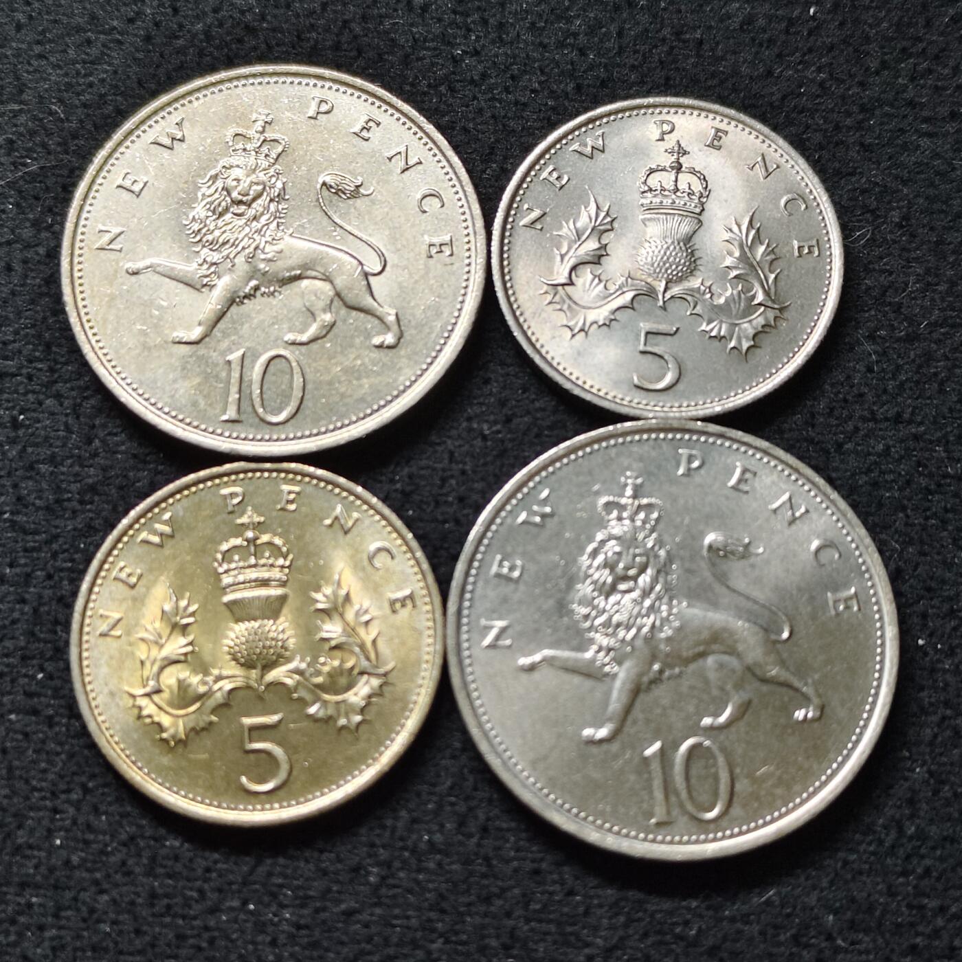 【全场包邮】纯粹捡漏拍478场（免费代拍第15场） 英国70年代各年份散币4枚一组