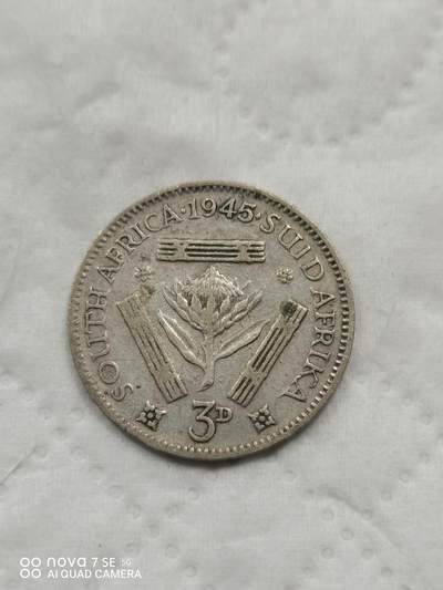 外国钱币 - 45年英属南非3便士小银币
