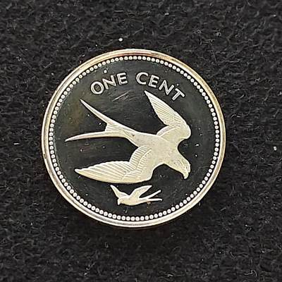 【全场包邮】纯粹捡漏拍478场（免费代拍第15场） - 伯利兹1974年1分燕尾鸢精制银币