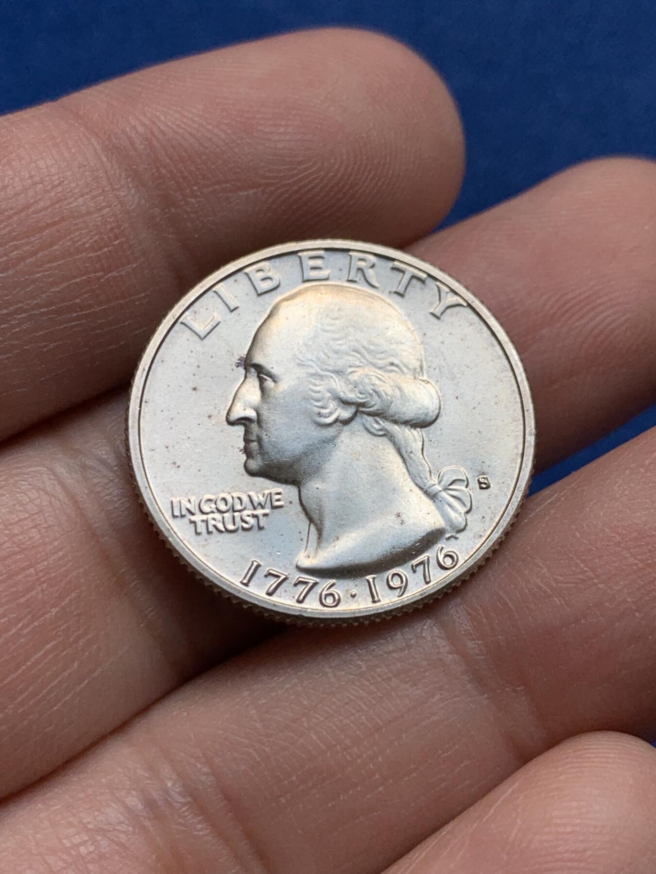 《竞宝斋》第438场 周日，周一，周二 3场连拍 （全场包邮） 两枚一组 美国 1976年 25分/50分 建国两百周年纪念 银币 转光好品