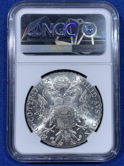 《竞宝斋》第438场 周日，周一，周二 3场连拍 （全场包邮） NGC MS65 奥匈帝国1780年玛利亚特蕾西亚1泰勒大奶妈银币 后铸版