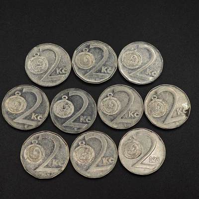 【淘币小摊】实时拍第七百九十八拍   散币场   满百包邮可预留二周 每周一统一发货   - 捷克2克朗镍币10枚