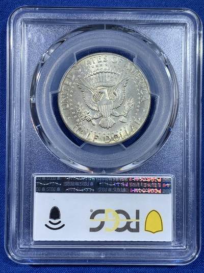 《竞宝斋》第438场 周日，周一，周二 3场连拍 （全场包邮） PCGS MS64 美国1964年肯尼迪50分半圆，900高银淡黄包浆极美品。