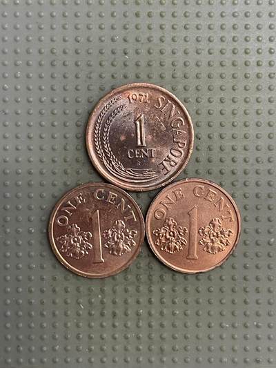 2025年第118场各国散币拍卖（总第118场） - 新加坡1分3枚不同