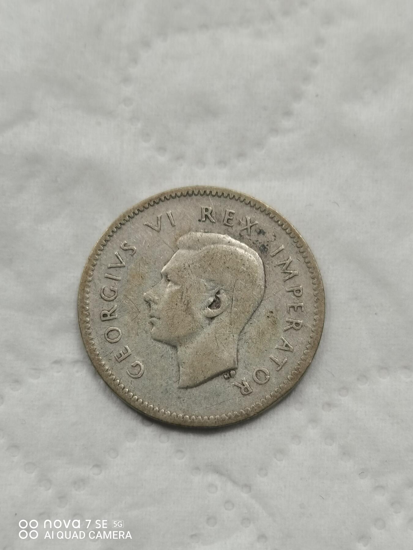 外国钱币 45年英属南非3便士小银币